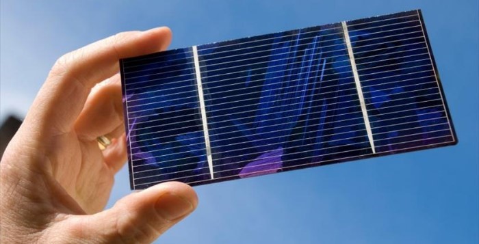Célula solar fotovoltaica de silício.